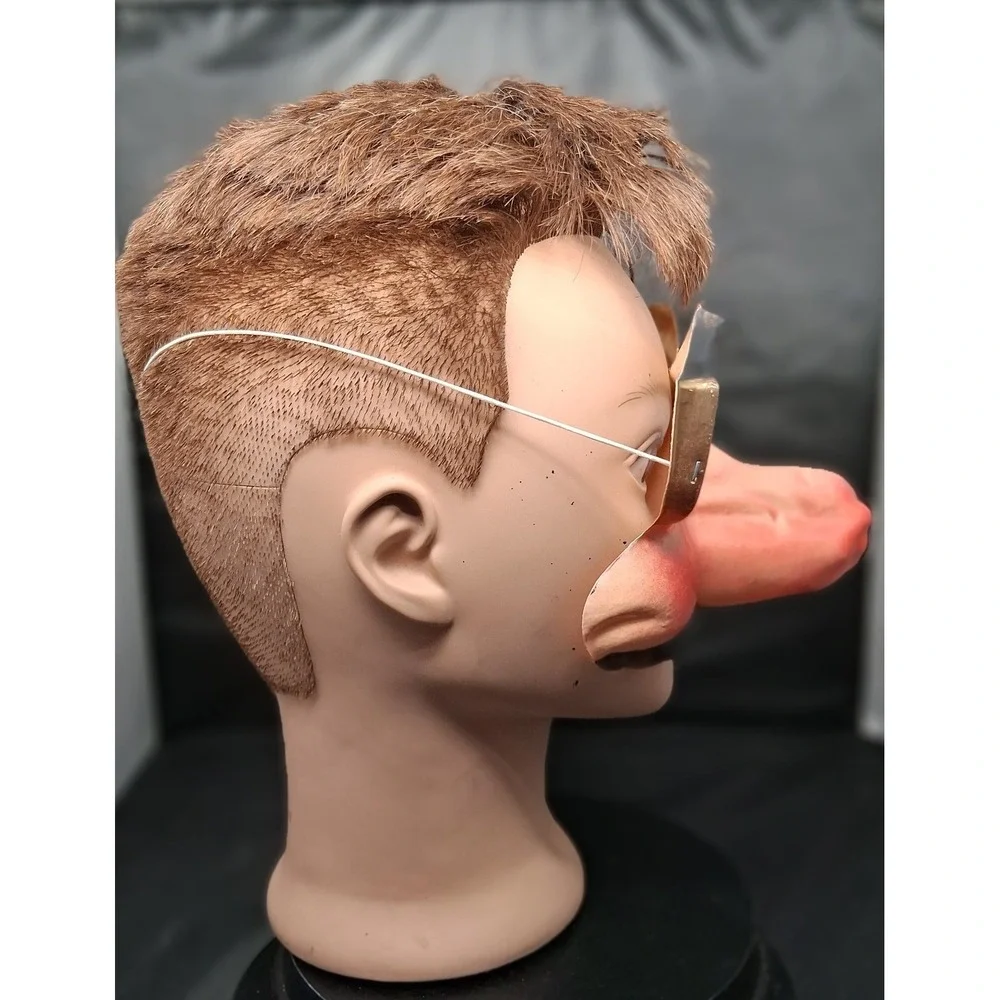 50's Vintage Topstone Novelty Mask Big Red Nose Gold Glasses Mustache Hong Kong